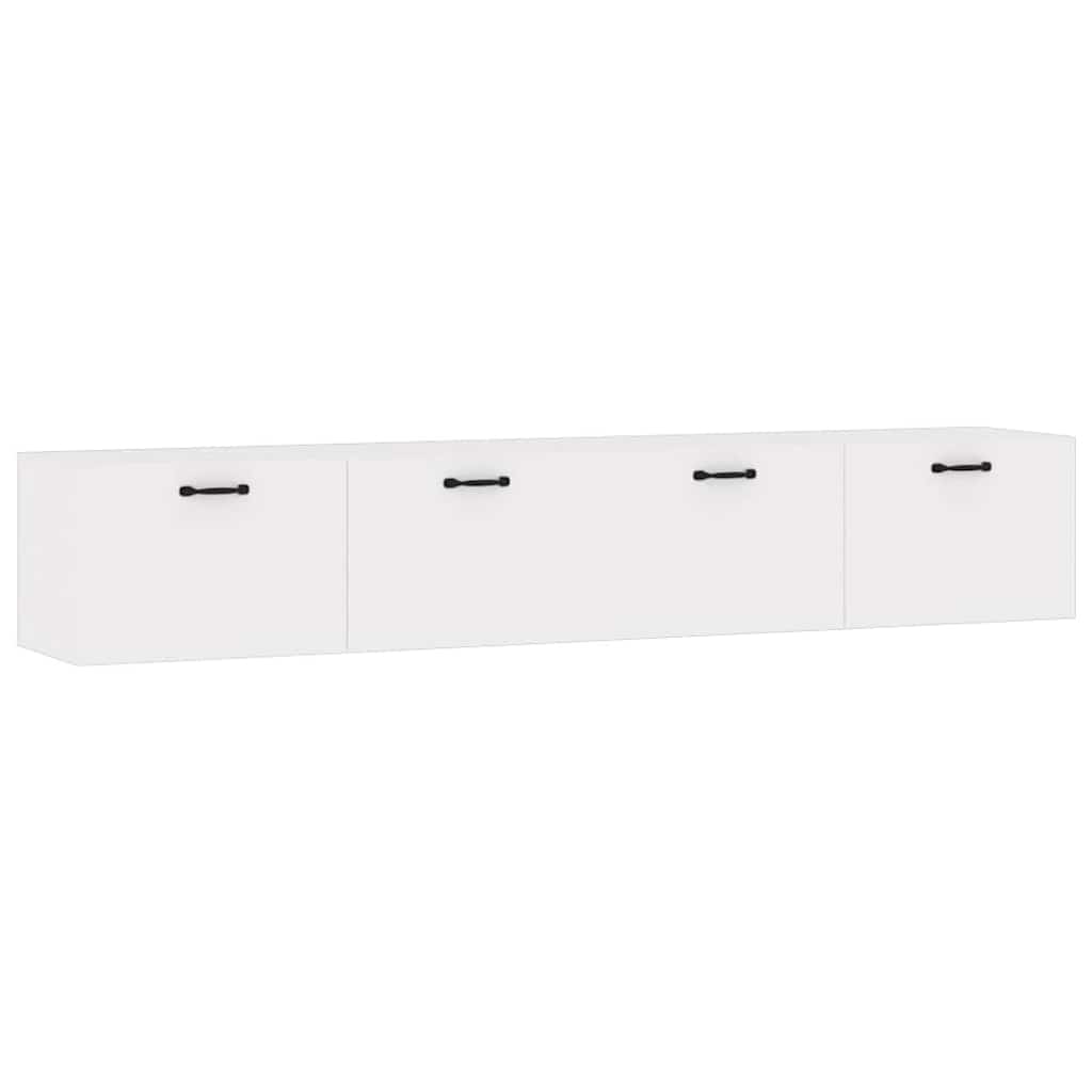 Mobili Parete 2 pz Bianco 100x36,5x35 cm in Legno Multistrato