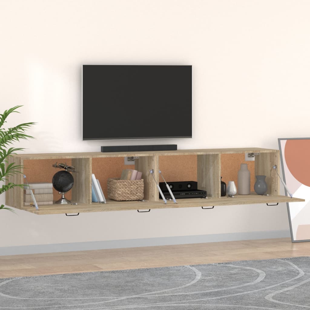 Mobili Parete 2 pz Rovere Sonoma 100x36,5x35 cm in Multistrato | homemem39