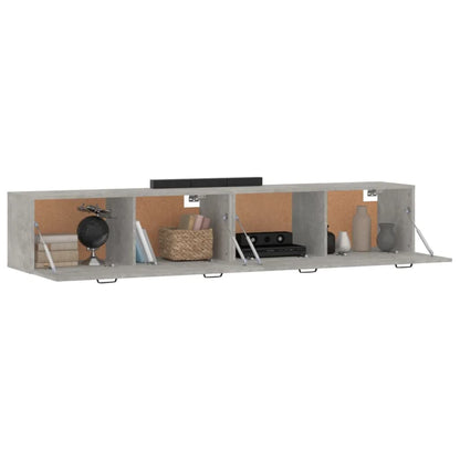 Mobili Parete 2 pz Grigio Cemento 100x36,5x35 cm in Multistrato
