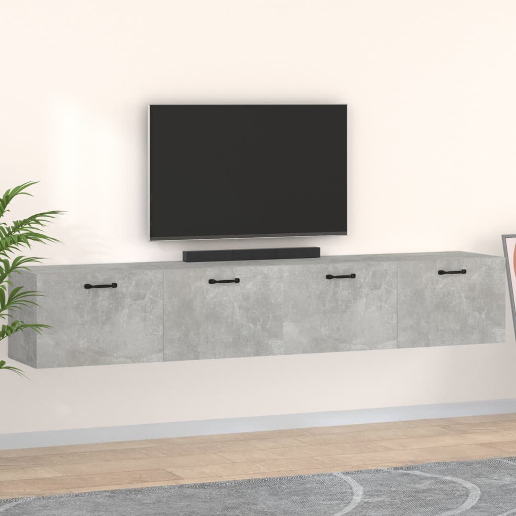 Mobili Parete 2 pz Grigio Cemento 100x36,5x35 cm in Multistrato | homemem39