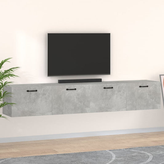 Mobili Parete 2 pz Grigio Cemento 100x36,5x35 cm in Multistrato | homemem39