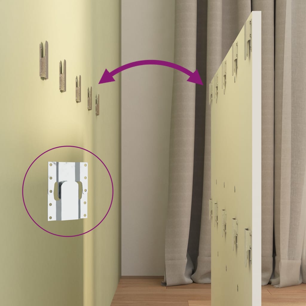 Testiera per Letto con Comodini in Legno Multistrato Bianco - homemem39