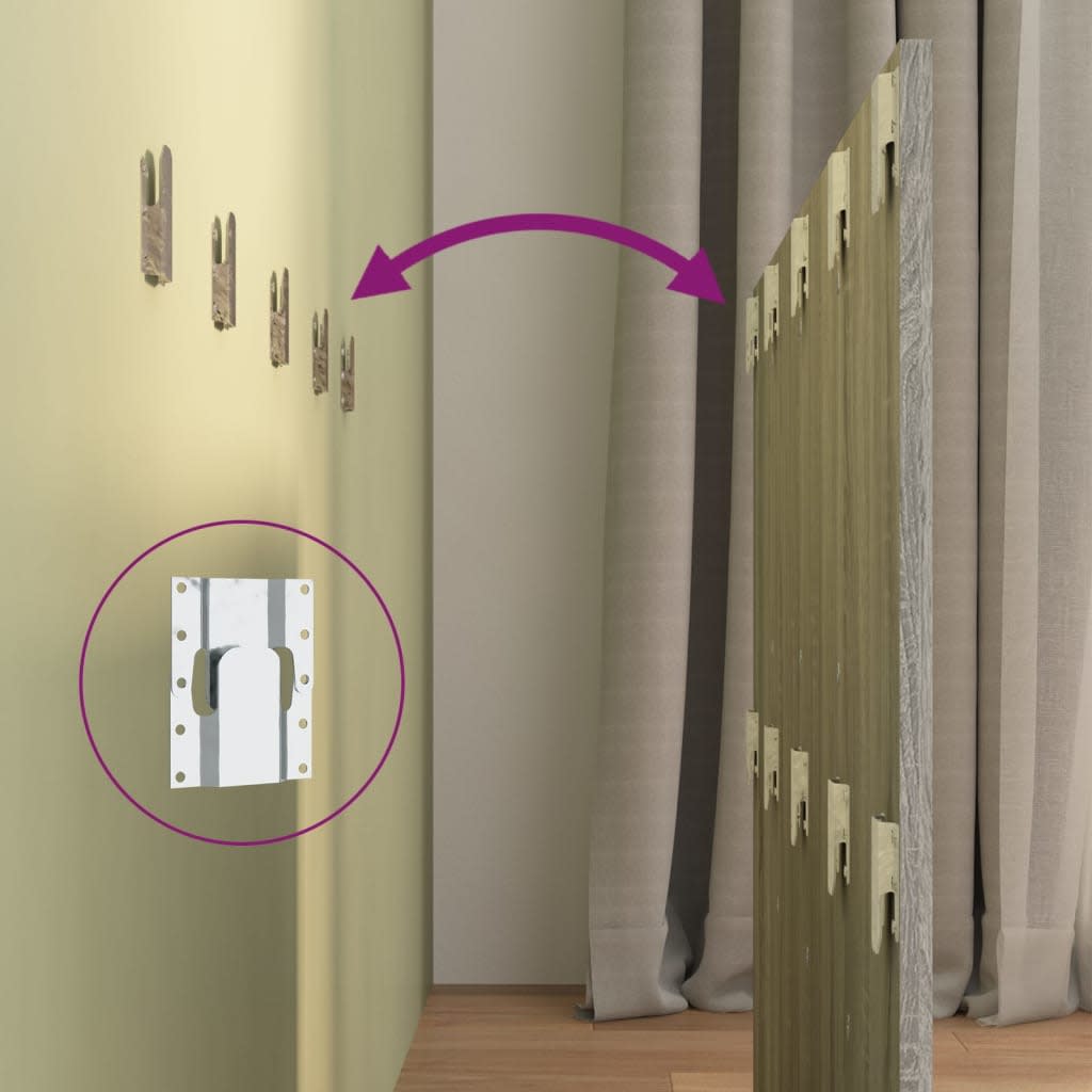 Testiera Letto con Comodini in Legno Multistrato Grigio Sonoma - homemem39