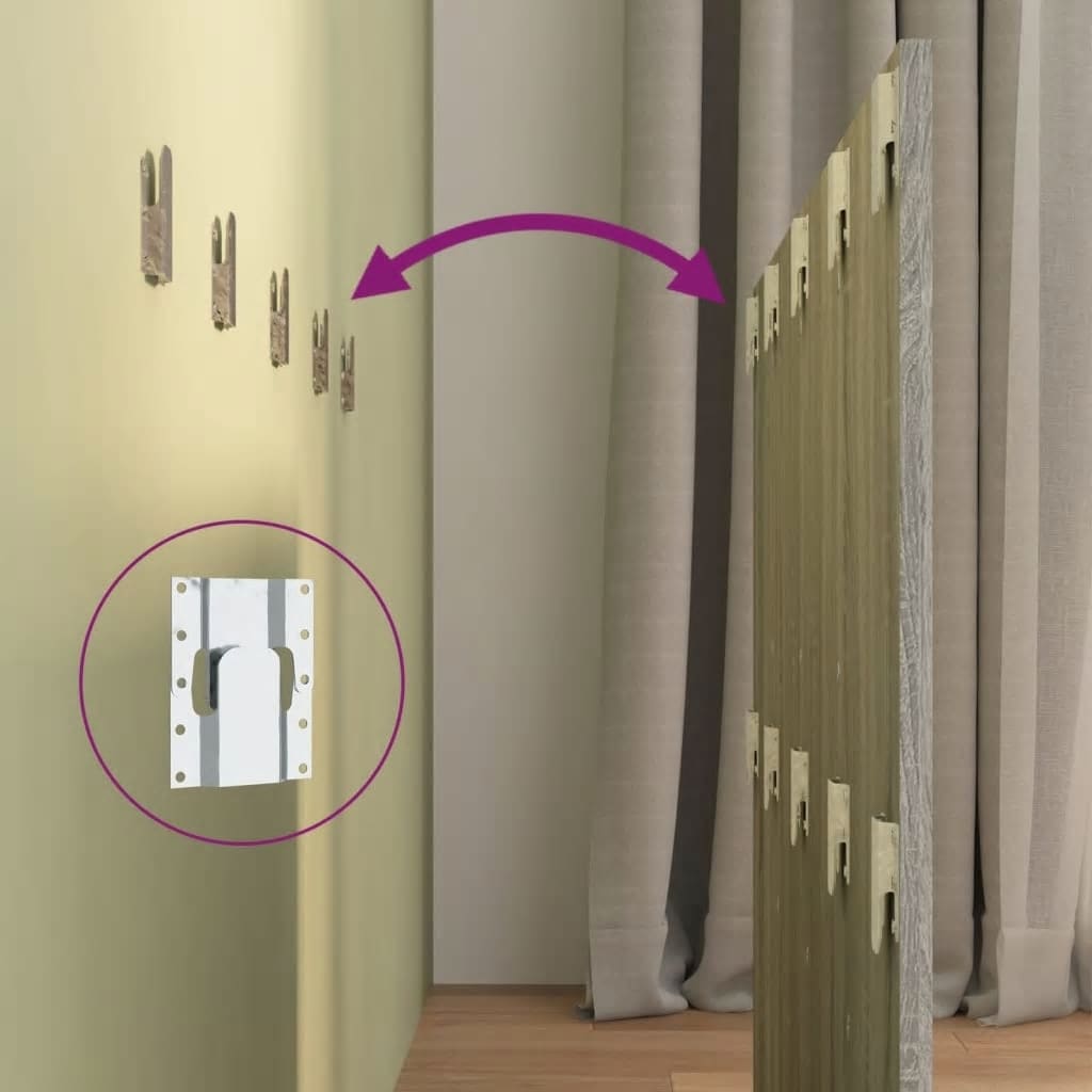 Testiera Letto con Comodini in Legno Multistrato Grigio Sonoma - homemem39