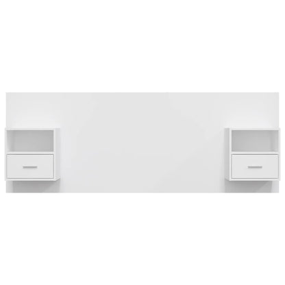 Testiera per Letto con Comodini in Legno Multistrato Bianco - homemem39