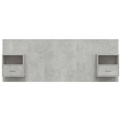 Testiera Letto con Comodini in Legno Multistrato Grigio Cemento - homemem39