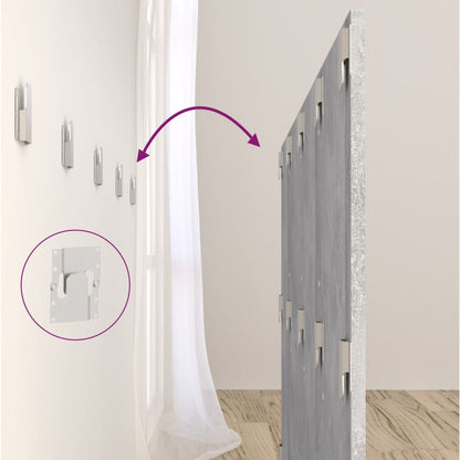 Testiera Letto con Comodini in Legno Multistrato Grigio Cemento