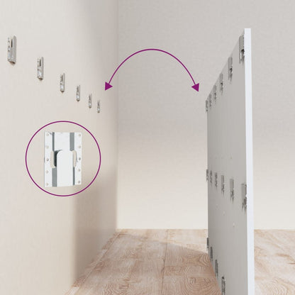 Testiera per Letto con Armadietti in Legno Multistrato Bianco