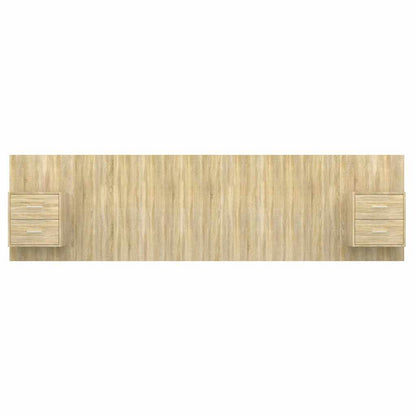 Testiera Letto con Armadietti Legno Multistrato Rovere Sonoma