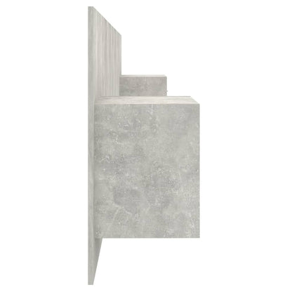 Testiera Letto con Armadietti Legno Multistrato Grigio Cemento