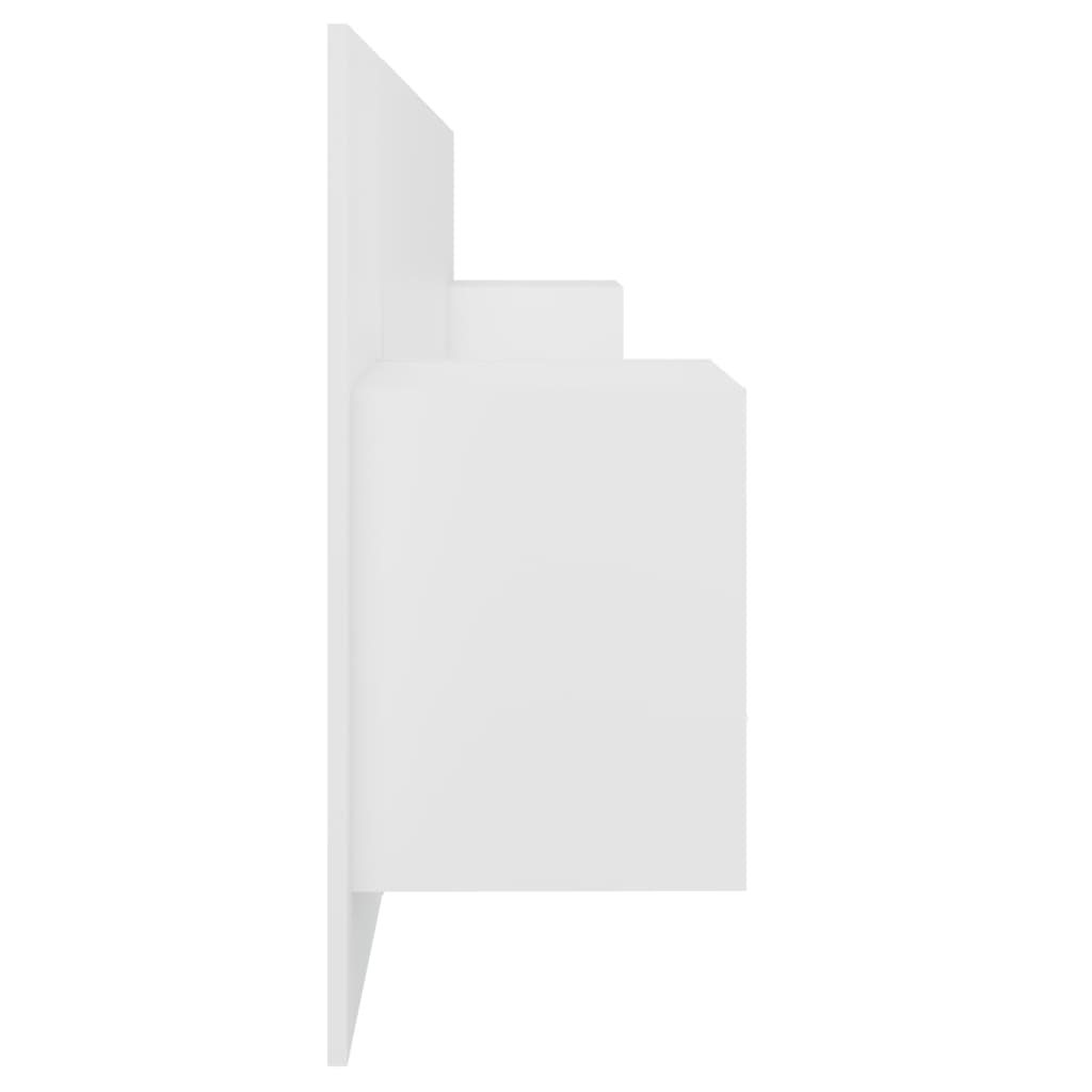 Testiera per Letto con Armadietti in Legno Multistrato Bianco