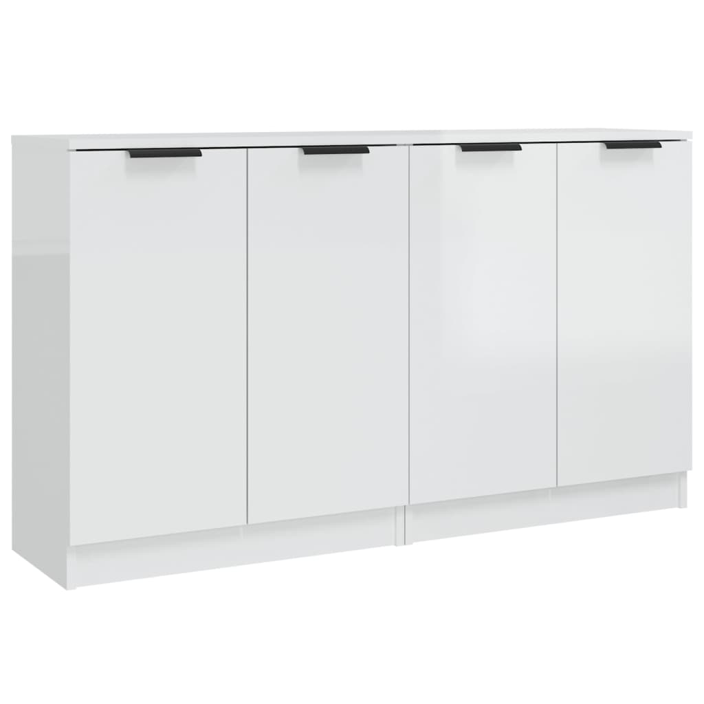 Credenze 2 pz Bianco Lucido 60x30x70 cm in Legno Multistrato - homemem39