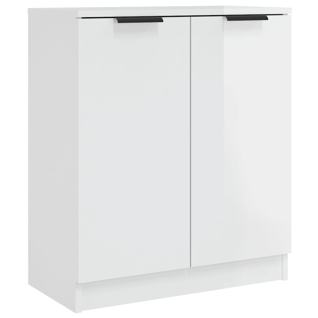 Credenze 2 pz Bianco Lucido 60x30x70 cm in Legno Multistrato - homemem39