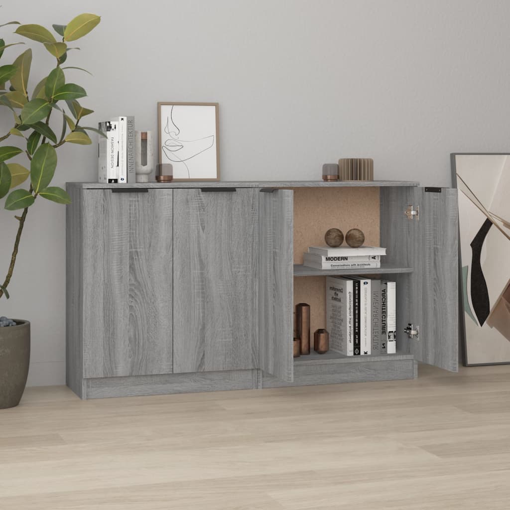 Credenze 2 pz Grigio Sonoma 60x30x70 cm in Legno Multistrato - homemem39