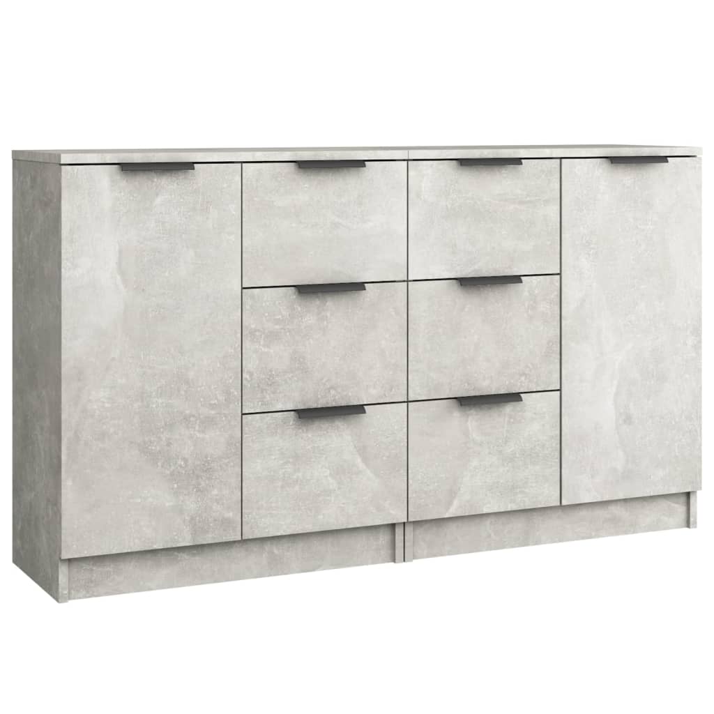 Credenze 2 pz Grigio Cemento 60x30x70 cm in Legno Multistrato - homemem39