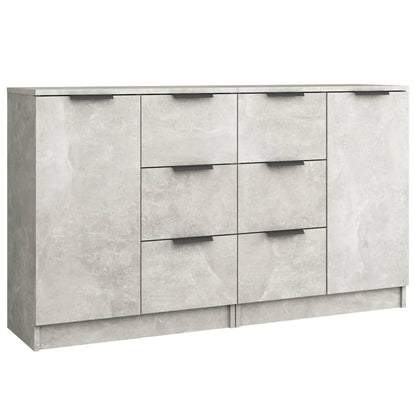 Credenze 2 pz Grigio Cemento 60x30x70 cm in Legno Multistrato - homemem39
