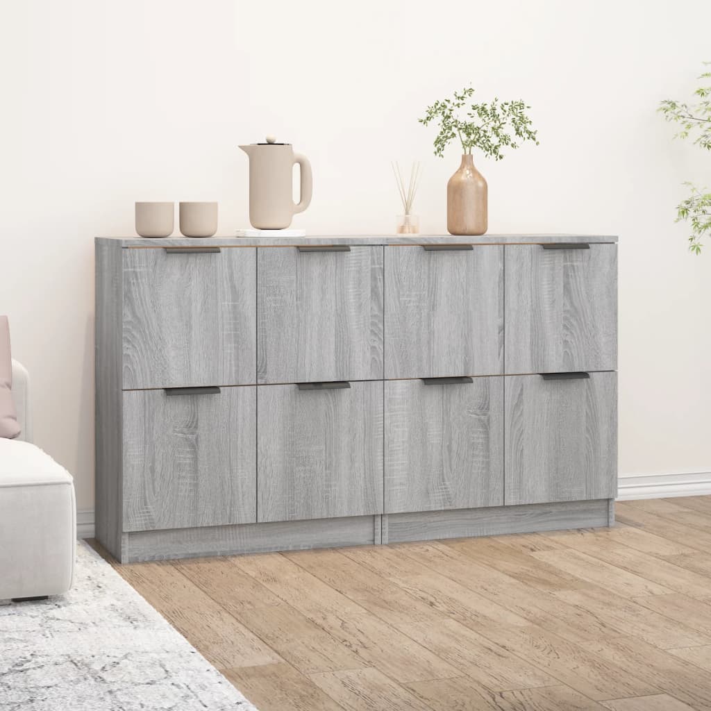 Credenze 2 pz Grigio Sonoma 60x30x70 cm in Legno Multistrato - homemem39