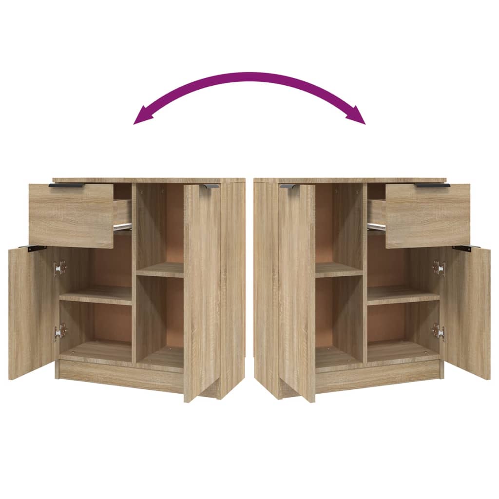 Credenze 2 pz Rovere Sonoma 60x30x70 cm in Legno Multistrato - homemem39
