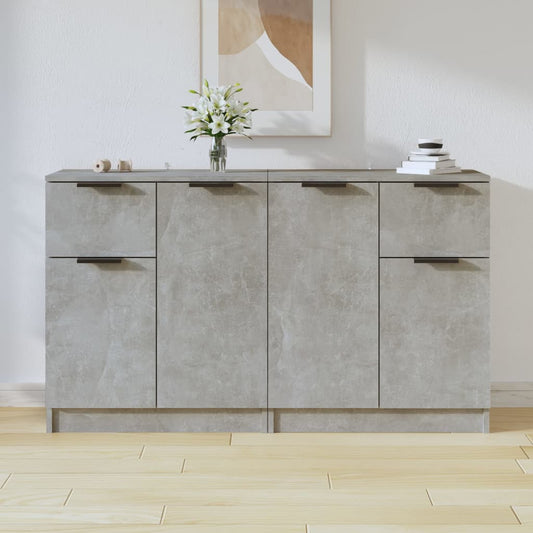Credenze 2 pz Grigio Cemento 60x30x70 cm in Legno Multistrato - homemem39