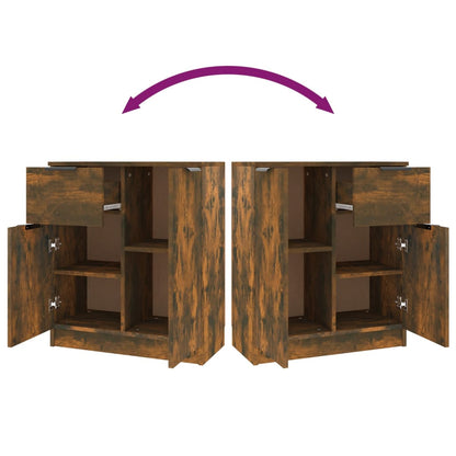 Credenze 2 pz Rovere Fumo 60x30x70 cm in Legno Multistrato - homemem39