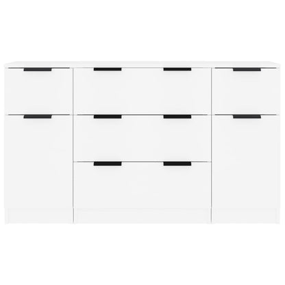 Set di Credenze 3 pz in Legno Multistrato Bianco - homemem39