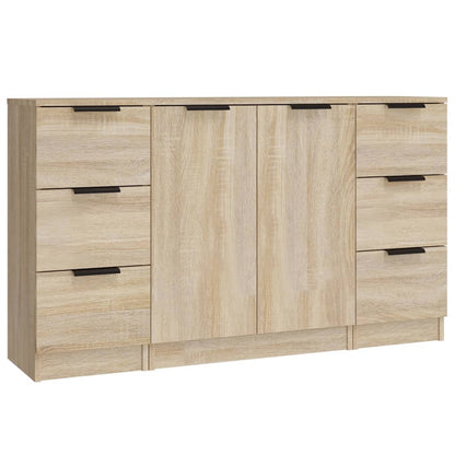 Credenze 3 pz Rovere Sonoma in Legno Multistrato - homemem39