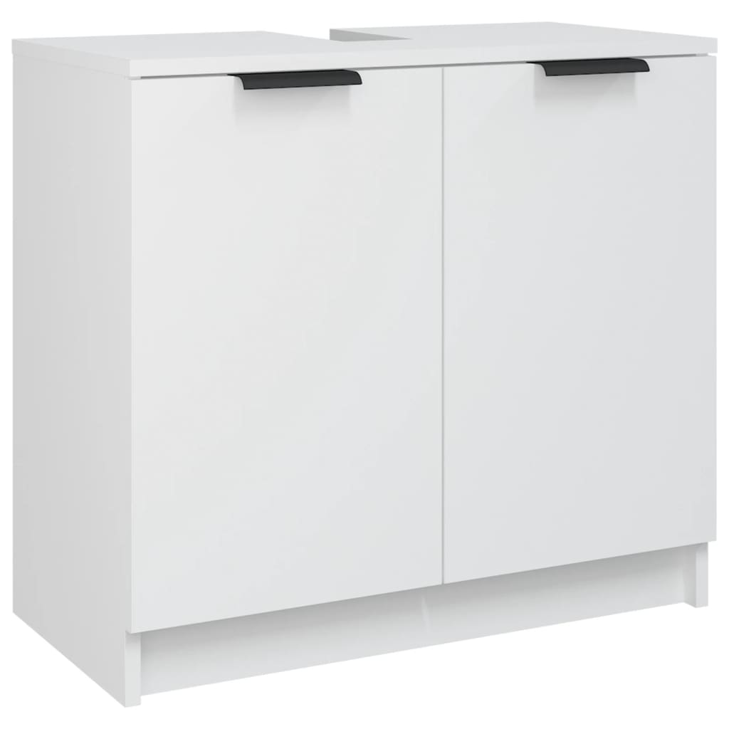 Set di Mobili da Bagno 5 pz Bianco in Legno Multistrato