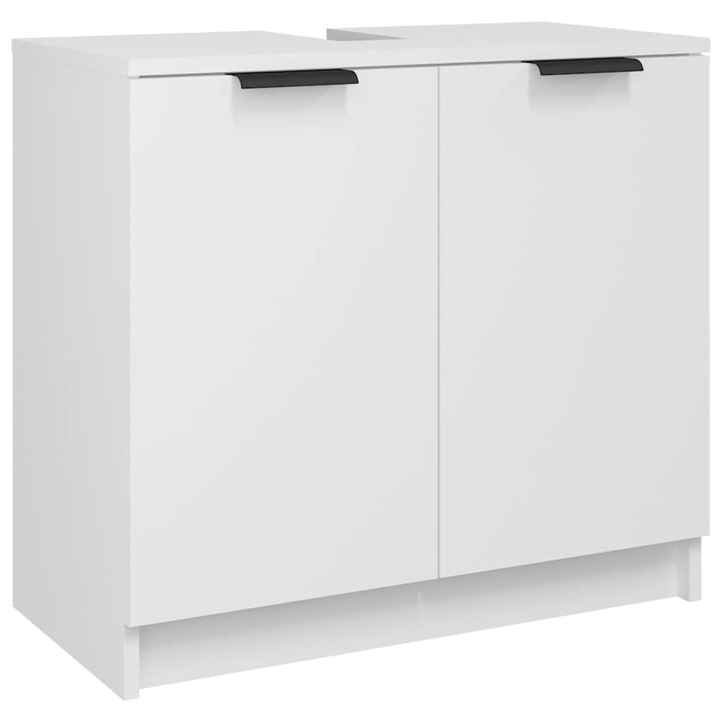 Set di Mobili da Bagno 5 pz Bianco in Legno Multistrato