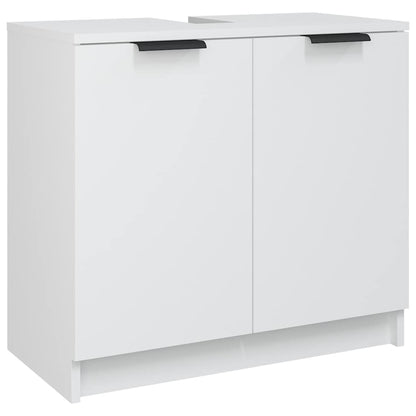 Set di Mobili da Bagno 5 pz Bianco in Legno Multistrato