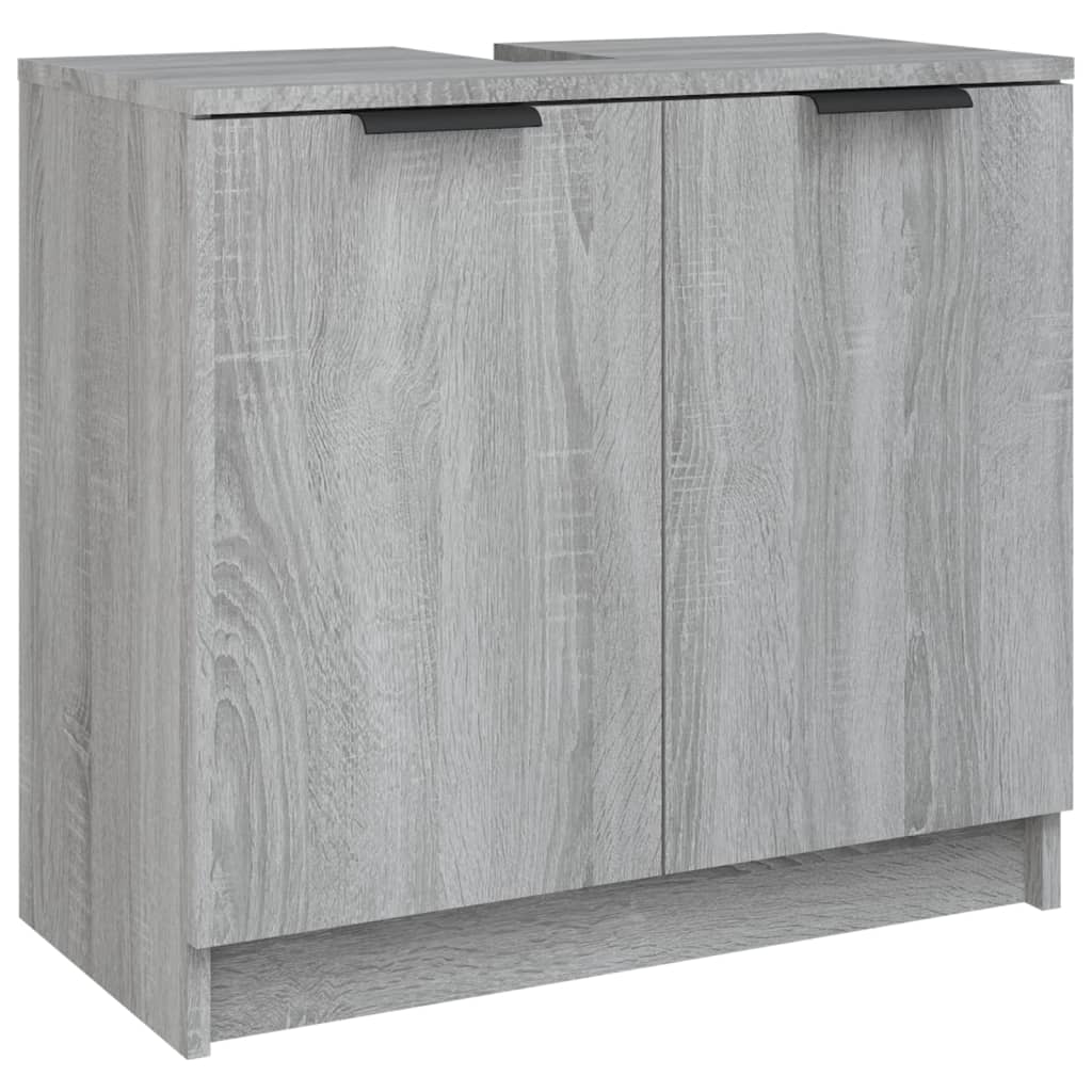 Set Mobili da Bagno 5 pz Grigio Sonoma in Legno Multistrato | homemem39