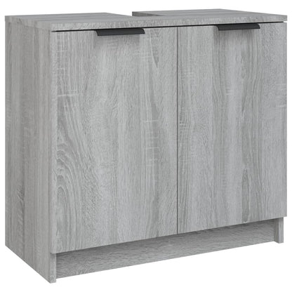 Set Mobili da Bagno 5 pz Grigio Sonoma in Legno Multistrato | homemem39