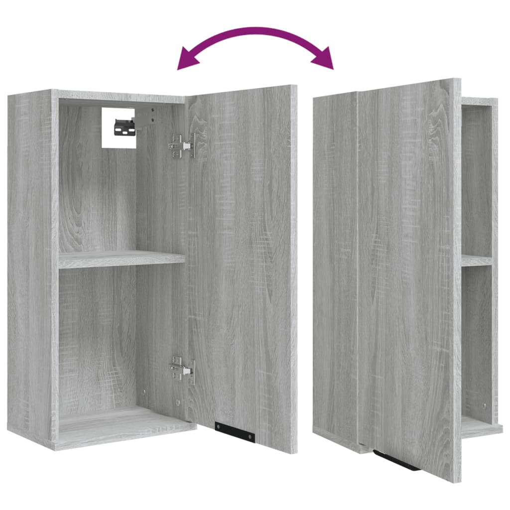 Set Mobili da Bagno 5 pz Grigio Sonoma in Legno Multistrato | homemem39