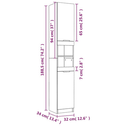 Set Mobili da Bagno 5 pz Grigio Sonoma in Legno Multistrato | homemem39
