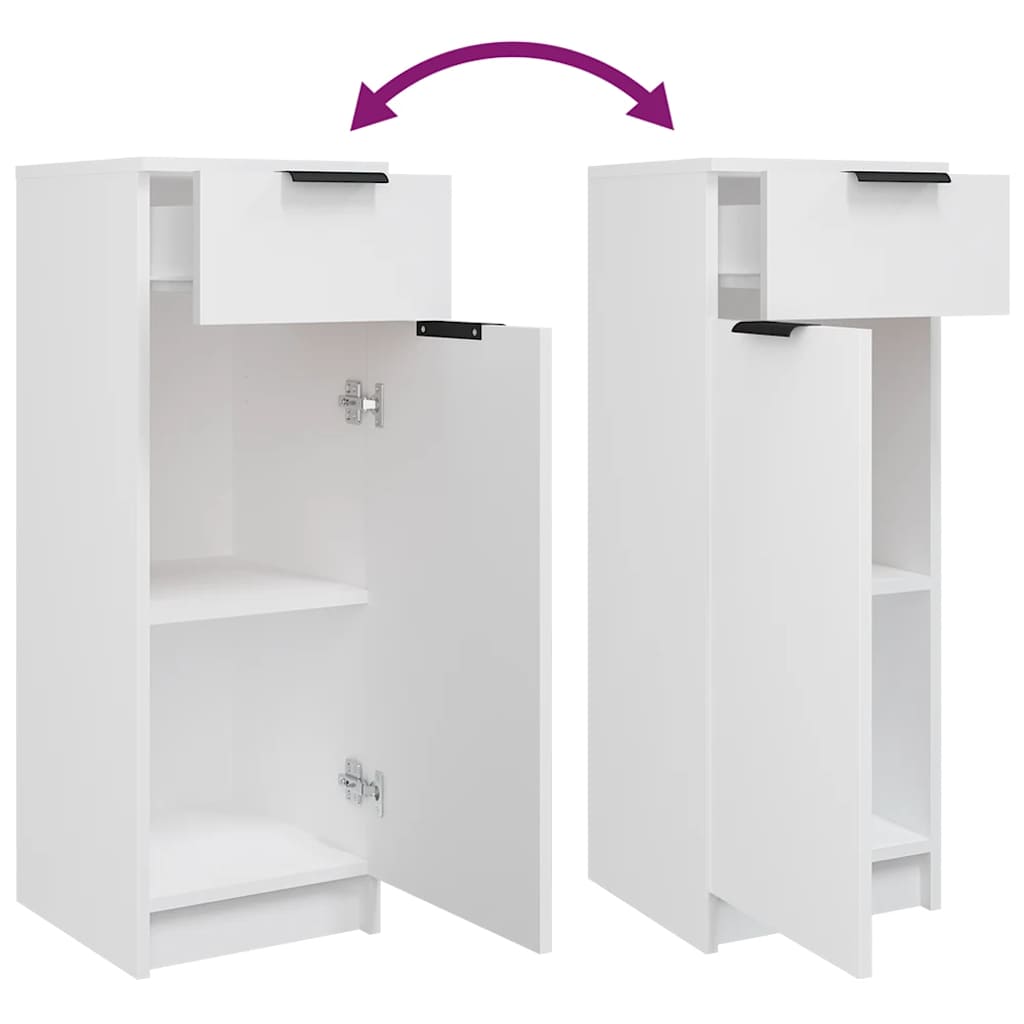 Set di Mobili da Bagno 3 pz Bianco in Legno Multistrato