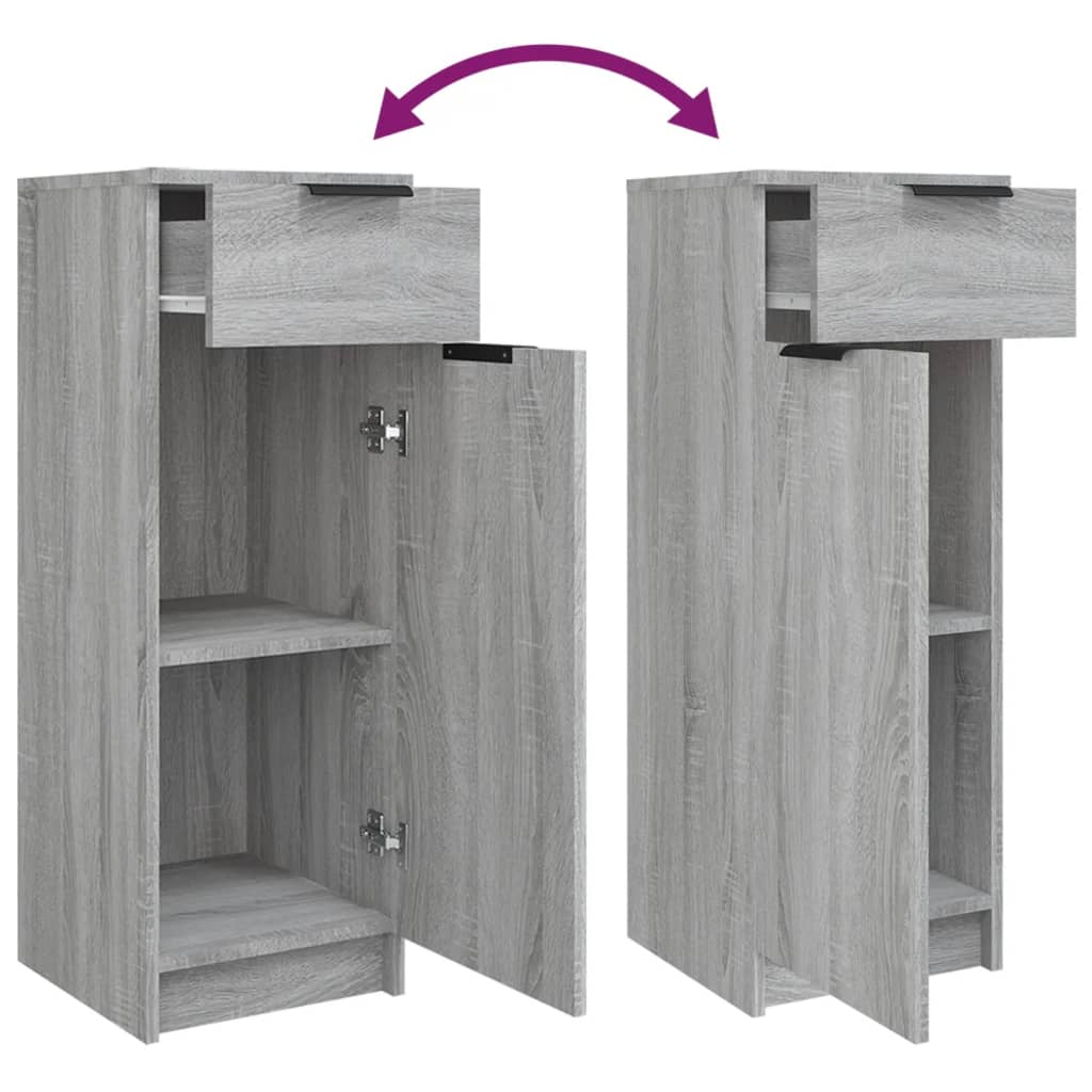 Set Mobili da Bagno 3 pz Grigio Sonoma in Legno Multistrato | homemem39