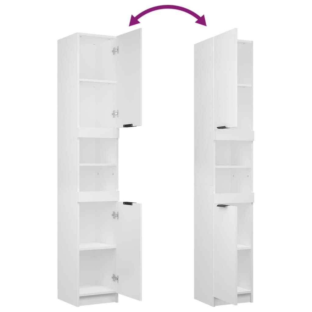 Set di Mobili da Bagno 3 pz Bianco in Legno Multistrato