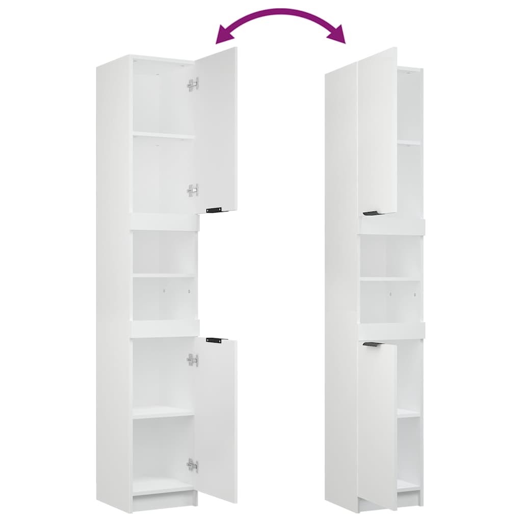 Set di Mobili da Bagno 3 pz Bianco in Legno Multistrato