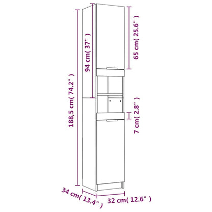 Set Mobili da Bagno 4 pz Grigio Sonoma in Legno Multistrato | homemem39