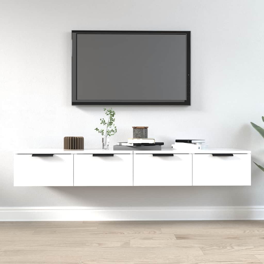 Mobili Pensili 2 pz Bianchi 68x30x20 cm Legno Multistrato | homemem39