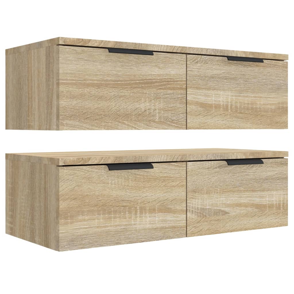 Mobili Pensili 2 pz Rovere Sonoma 68x30x20 cm Legno Multistrato | homemem39