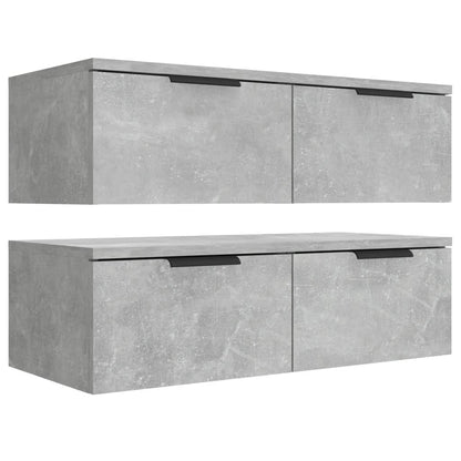 Mobili Pensili 2 pz Grigio Cemento 68x30x20cm Legno Multistrato | homemem39