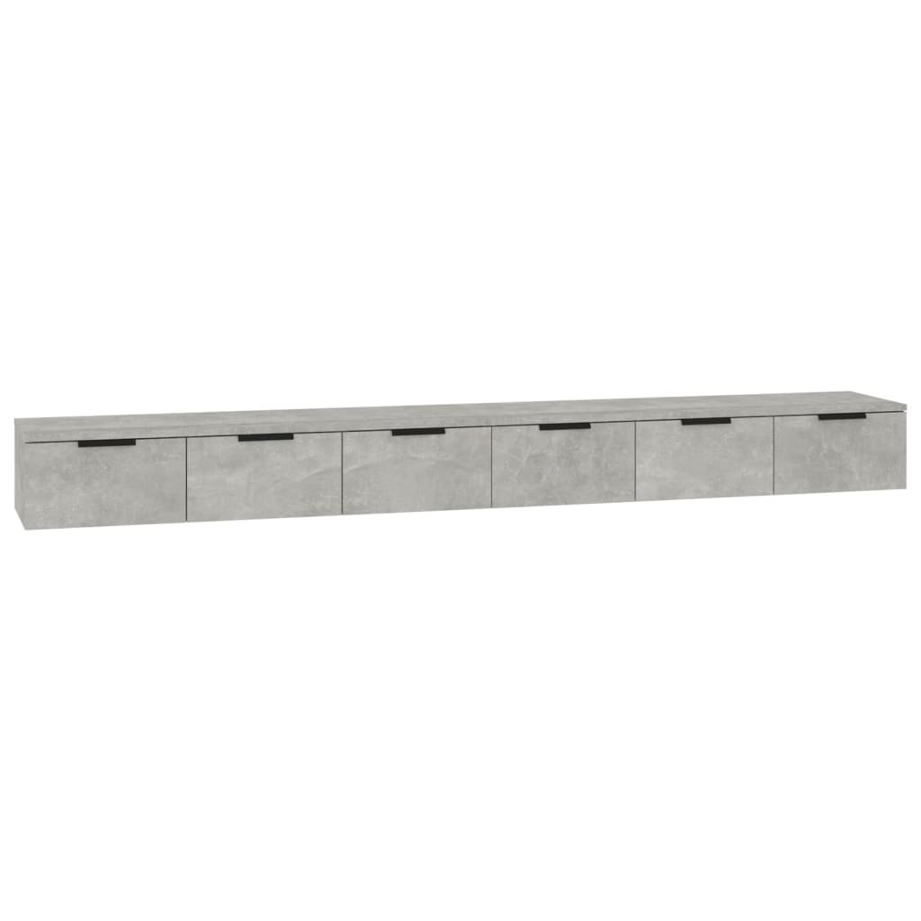 Mobili a Muro 2 pz Grigio Cemento 102x30x20cm Legno Multistrato | homemem39