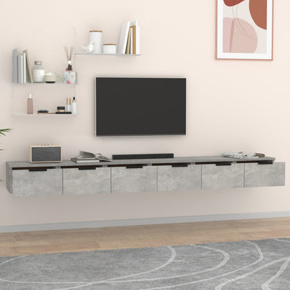 Mobili a Muro 2 pz Grigio Cemento 102x30x20cm Legno Multistrato | homemem39