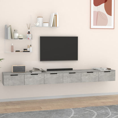 Mobili a Muro 2 pz Grigio Cemento 102x30x20cm Legno Multistrato | homemem39