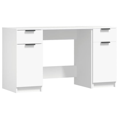 Scrivania con Mobile Laterale Bianco in Legno Multistrato