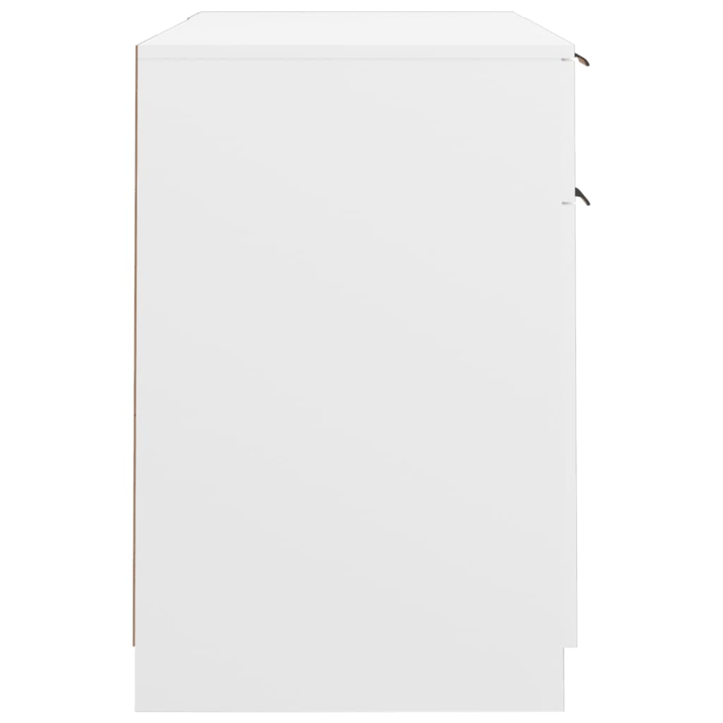 Scrivania con Mobile Laterale Bianco in Legno Multistrato | homemem39