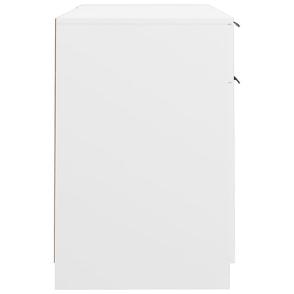 Scrivania con Mobile Laterale Bianco in Legno Multistrato | homemem39