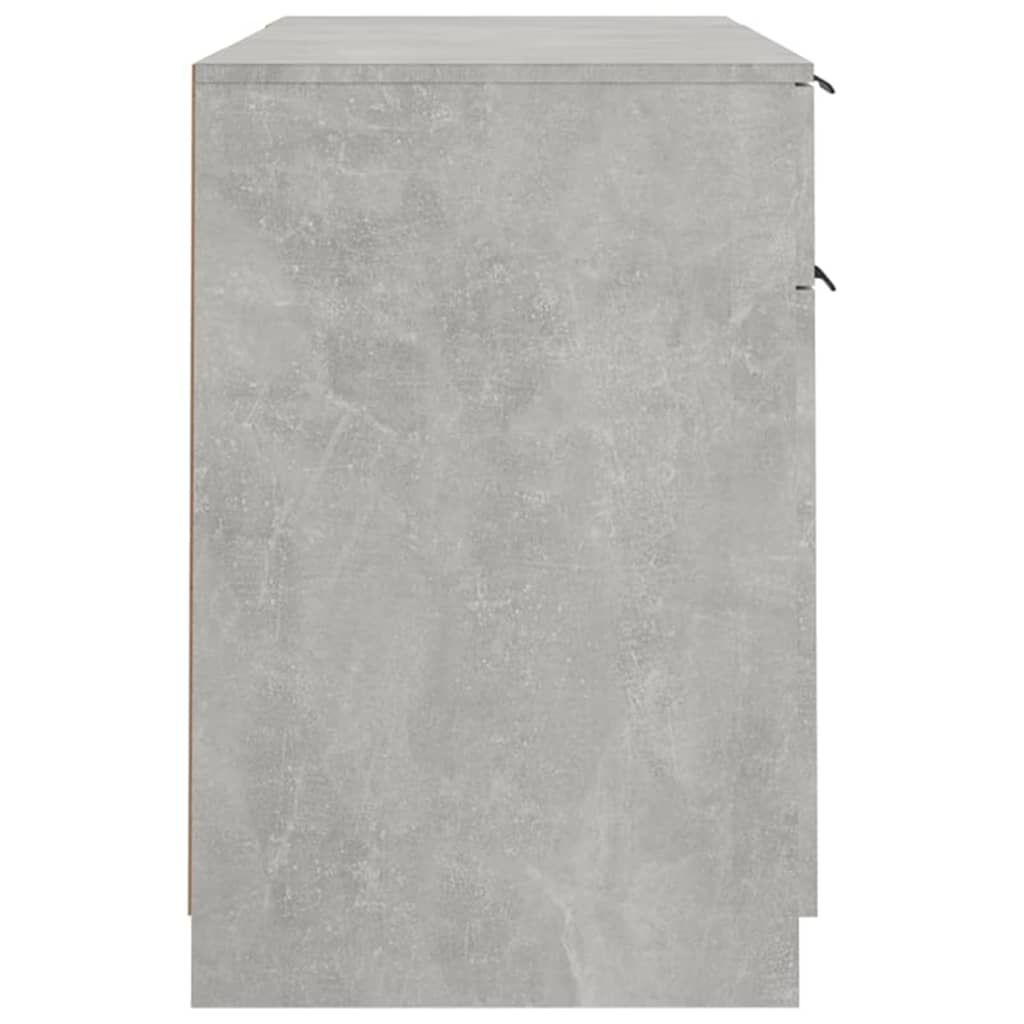 Scrivania con Mobile Laterale Grigio Cemento Legno Multistrato - homemem39