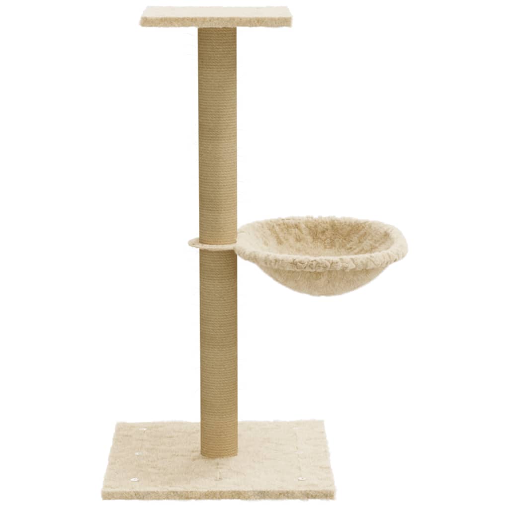 Albero per Gatti con Palo Tiragraffi in Sisal Crema 74 cm | homemem39