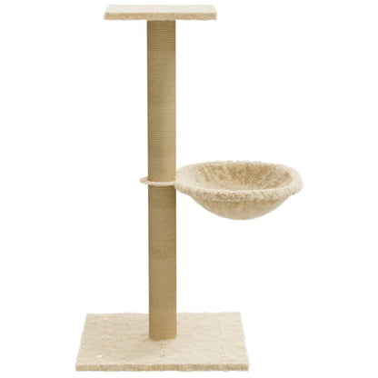 Albero per Gatti con Palo Tiragraffi in Sisal Crema 74 cm | homemem39